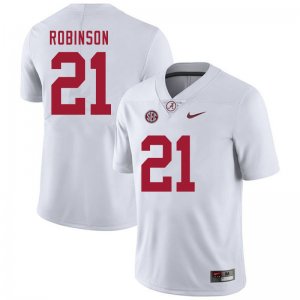 NCAA Men's Alabama Crimson Tide #21 Jahquez Robinson Stitched College 2020 Nike Authentic White Football Jersey CH17H54ZA
